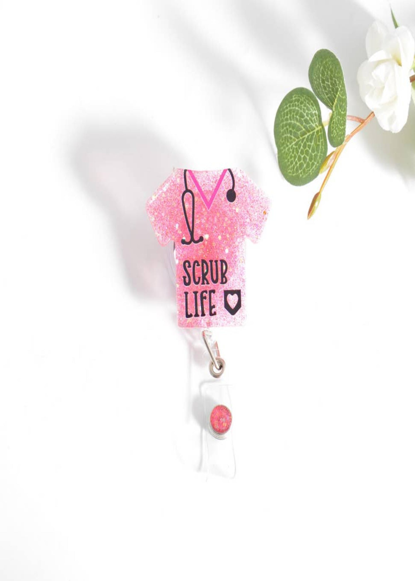 Glitterific Badge Reel Scrub Top