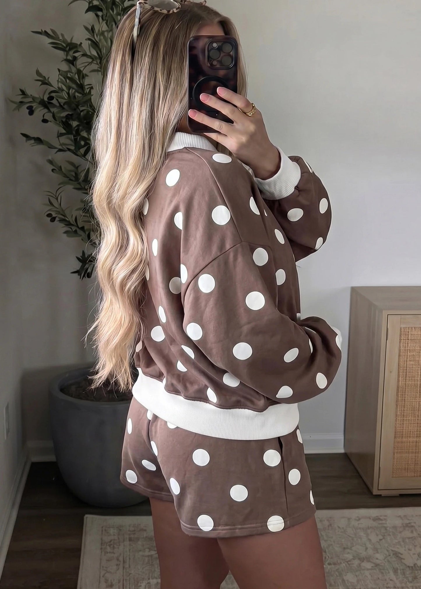 MABRIE SET - BROWN POLKA DOT