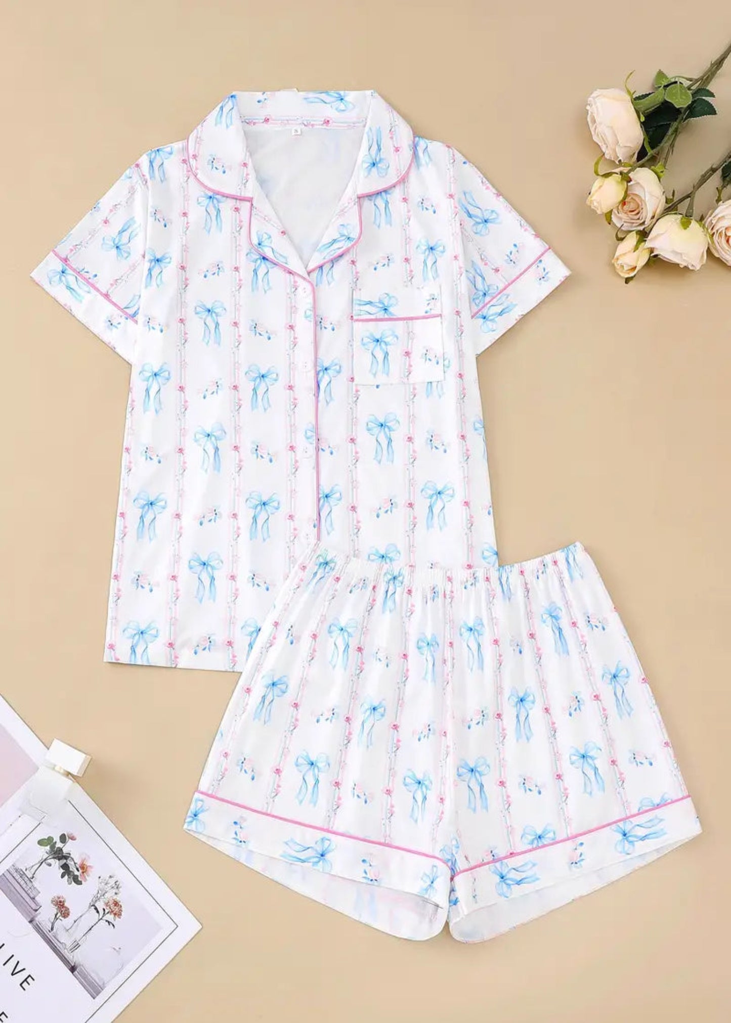 Women's Butterfly Print Pajama Set