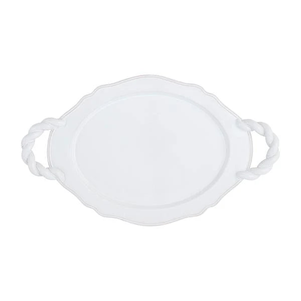 TWISTED HANDLE CERAMIC PLATTER
