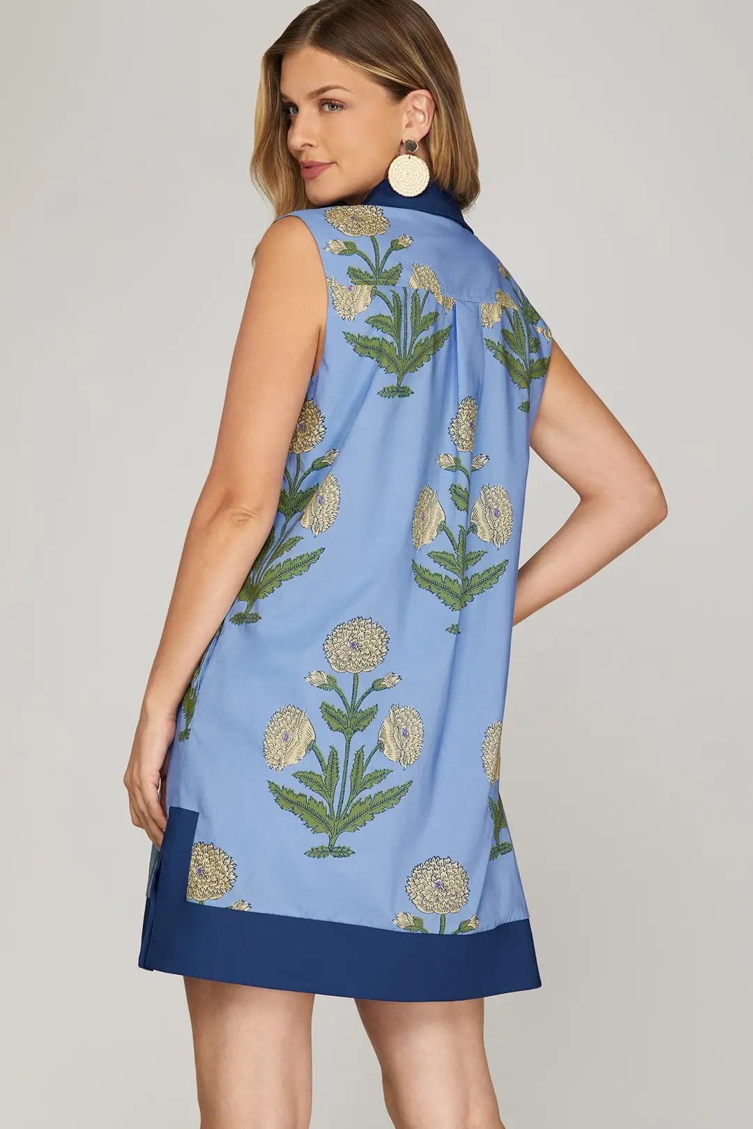 BAYLEE DRESS - LIGHT BLUE/NAVY