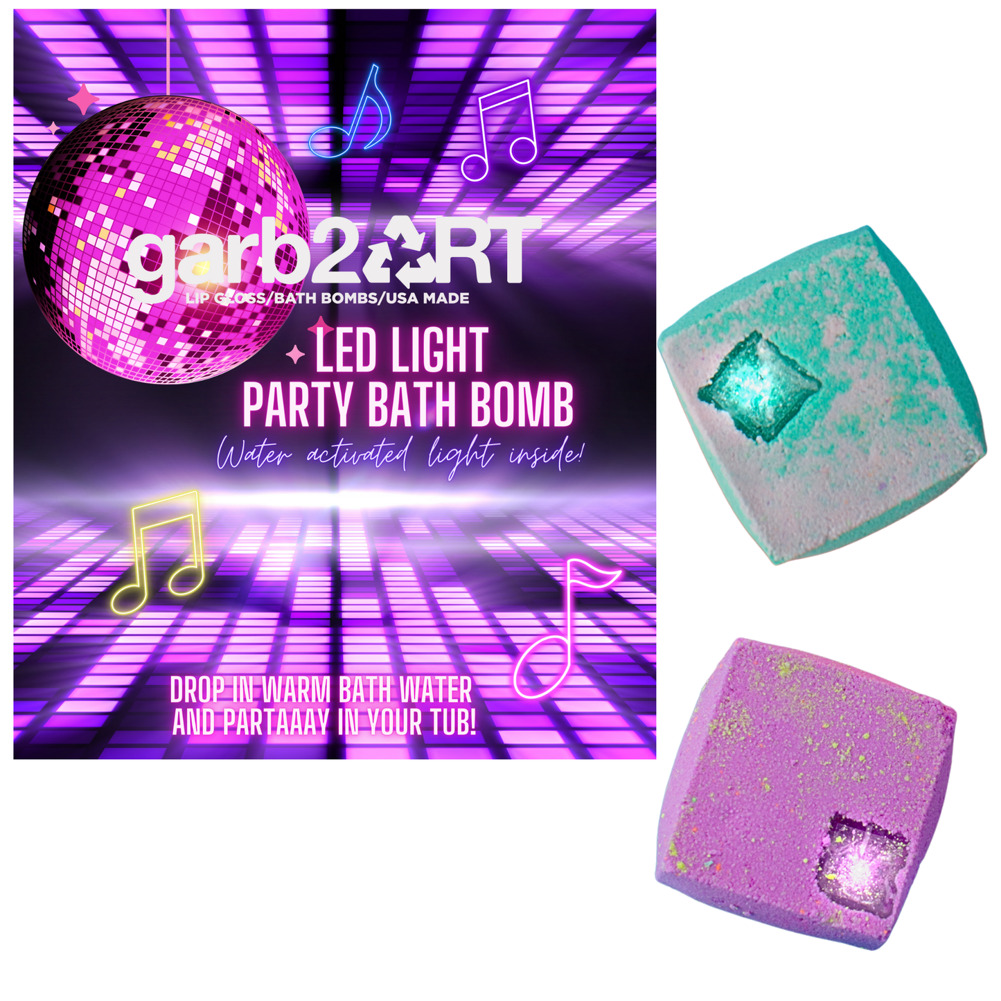 Surprise Bath Bomb | Water Activated LED Party Bath Bombs
