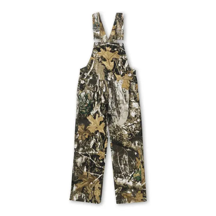 KIDS LEAVES PRINT DENIM OVERALLS