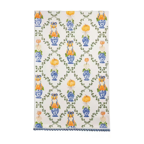PATTERN TOPIARY TOWEL - PUMPKIN BOW