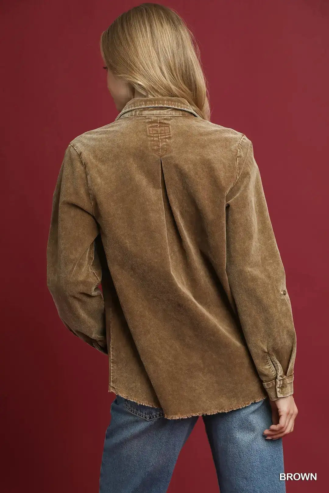 JAMIE STONE WASH JACKET - BROWN