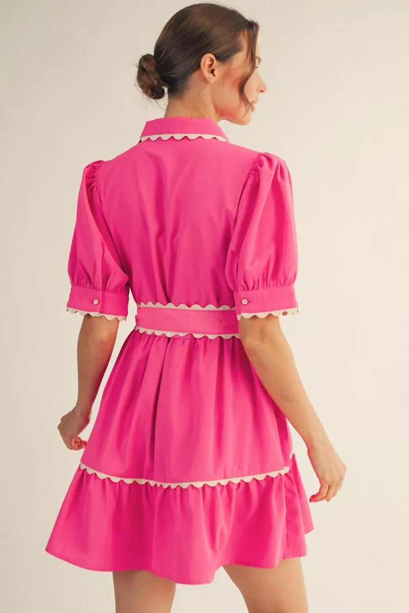 BARB DRESS - HOT PINK