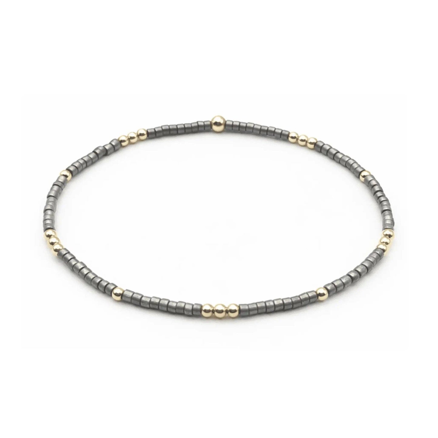 2mm Newport PEWTER + Gold Filled Waterproof Bracelet