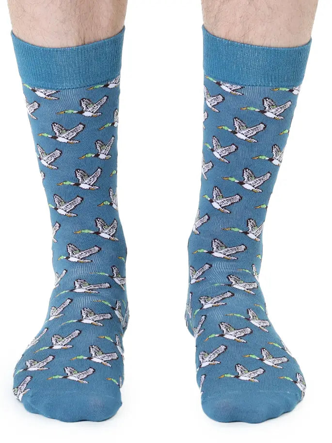 MENS BAMBOO CREW SOCKS - MIGRATING DUCKS