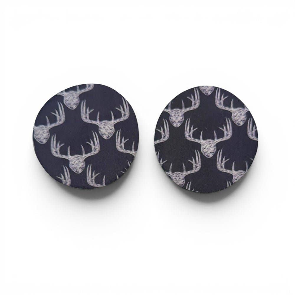Chalkboard Antlers Neoprene Car Coasters