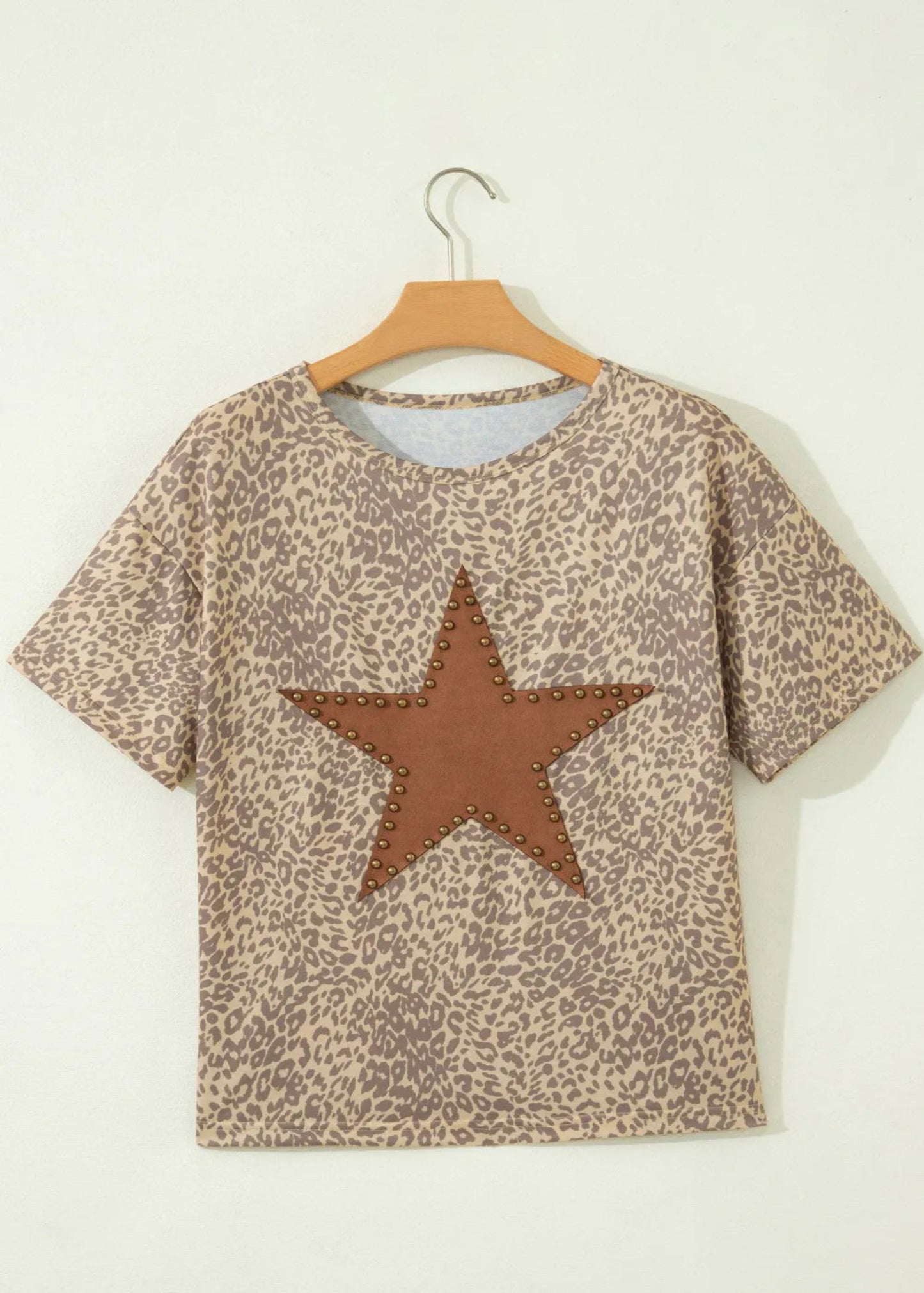 LEOPARD STAR GRAPHIC TEE - KHAKI