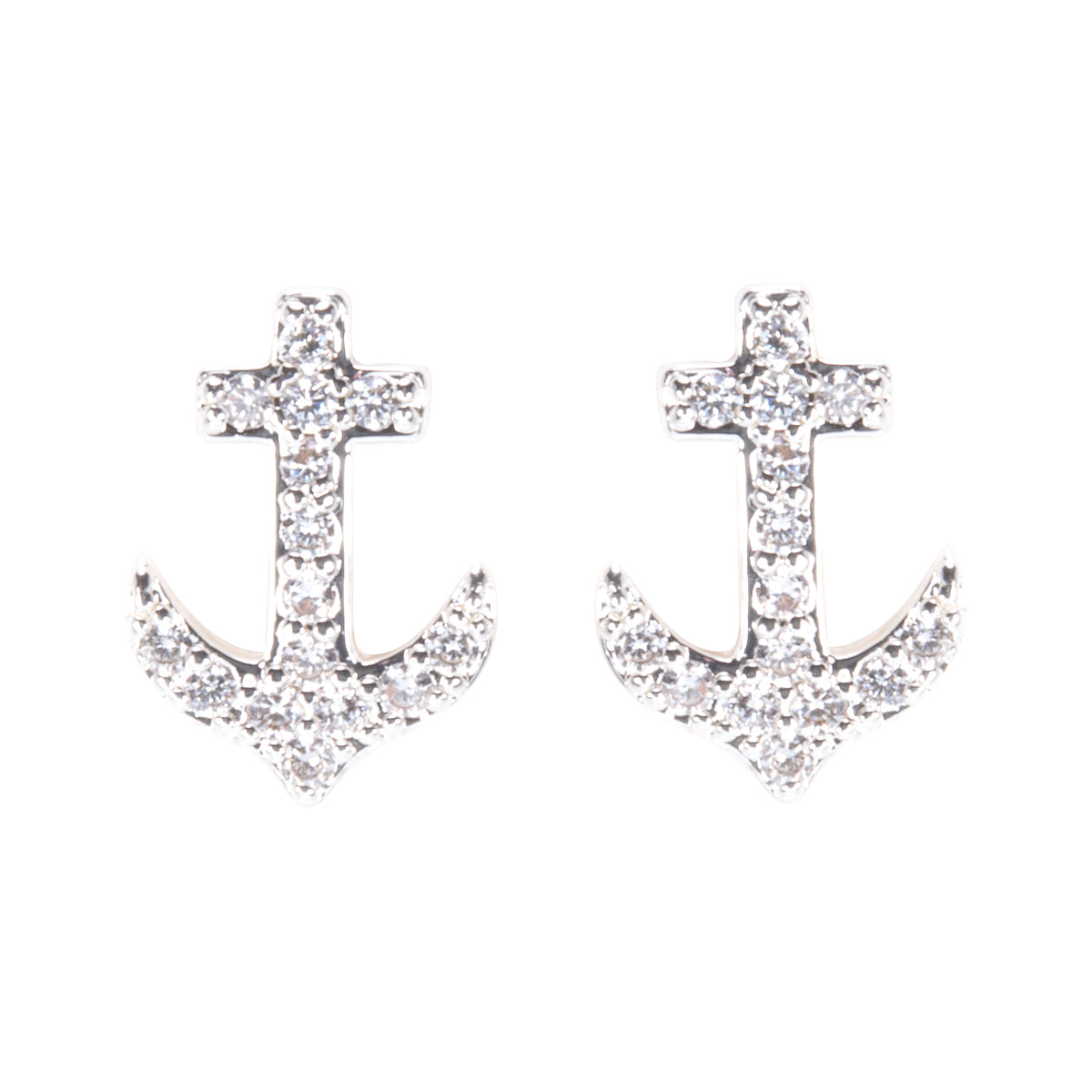 Timeless Radiance Cross Silver Earrings