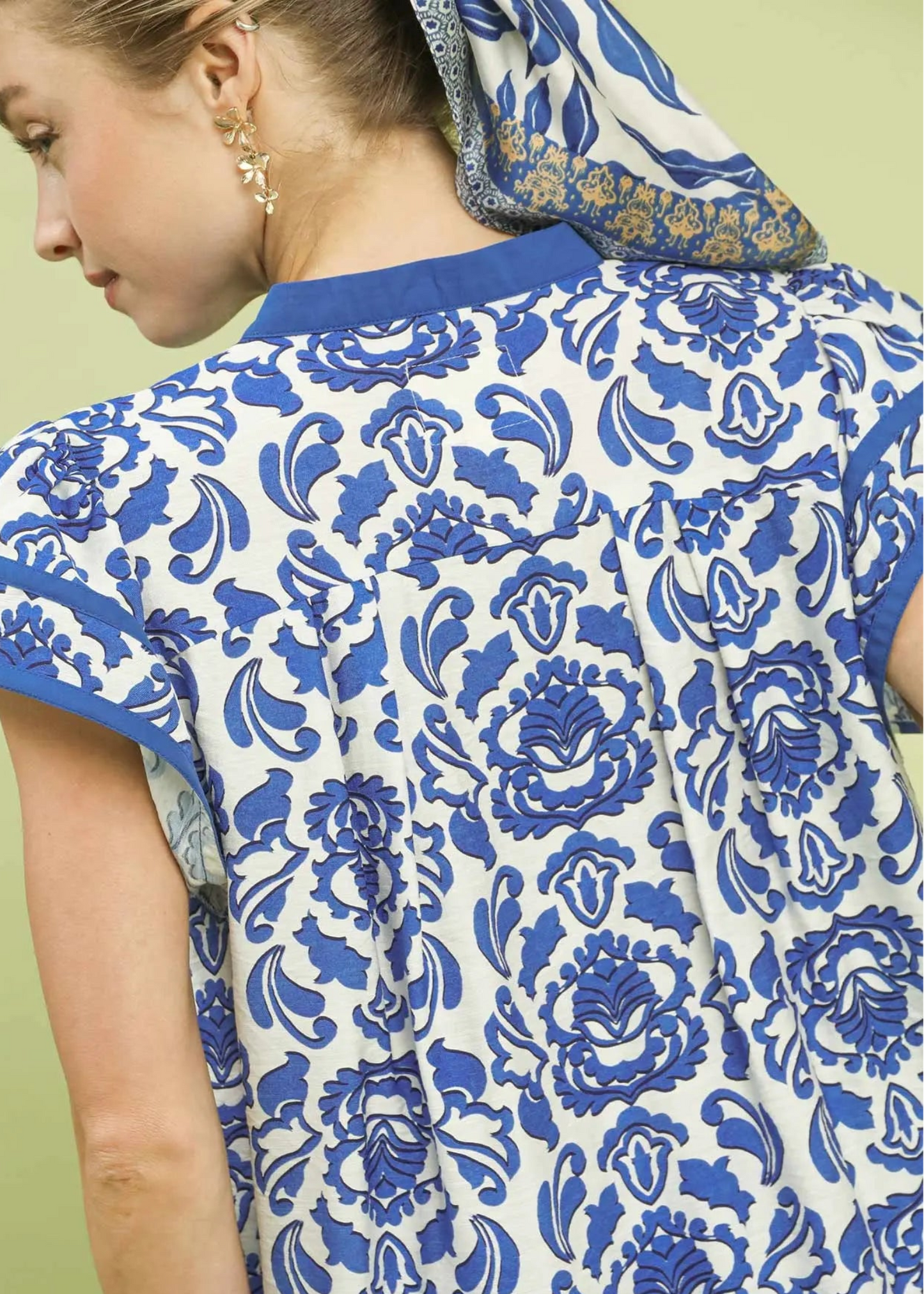 SIERRA TOP - BLUE AND WHITE