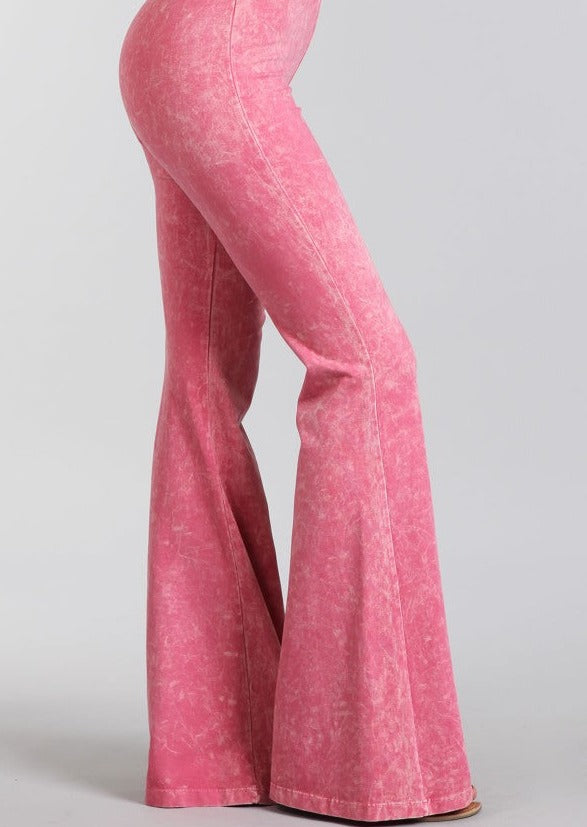 MINERAL WASH BELL BOTTOM - PINK