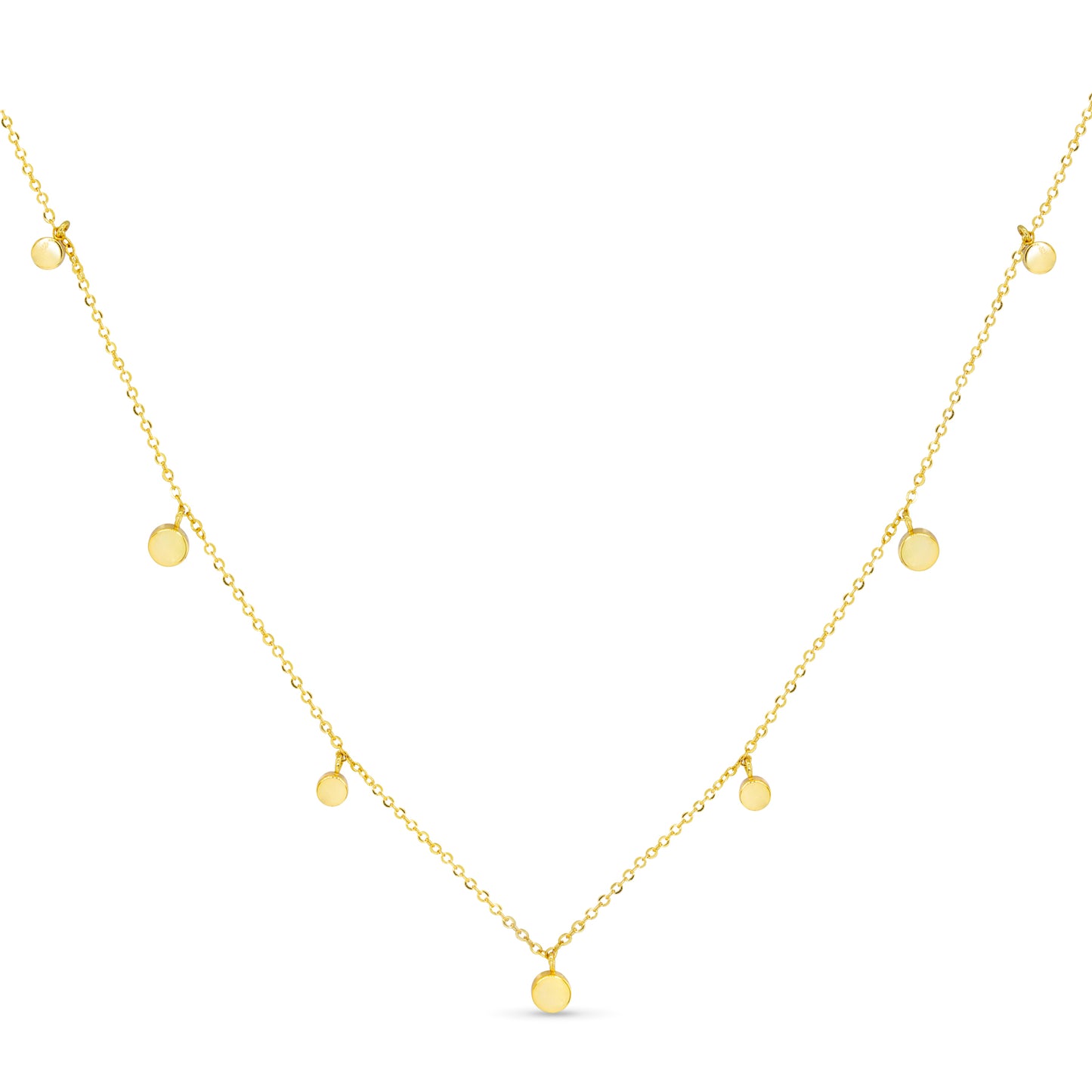 Gold Station Disk Necklace