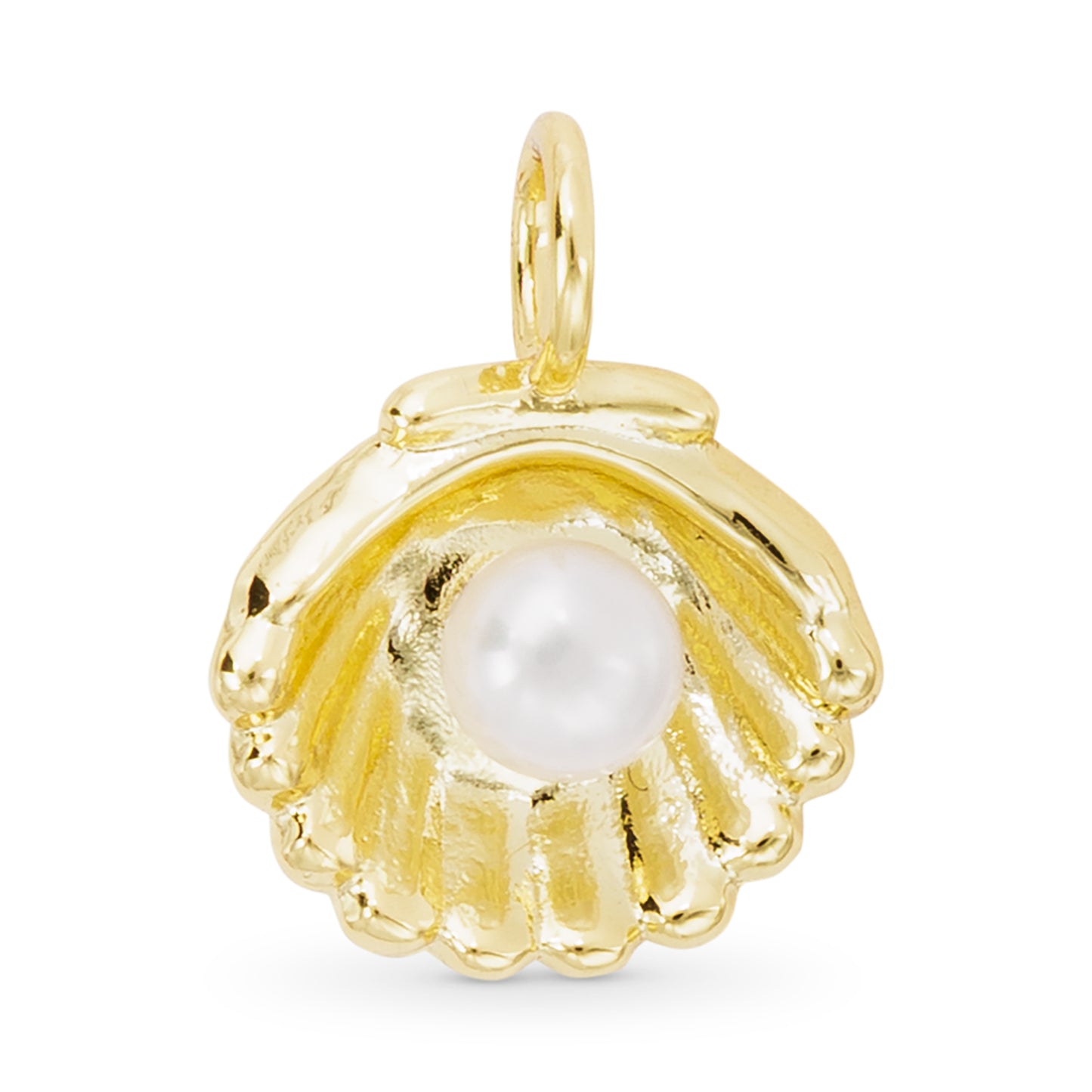 Gold Shell with Pearl Charm
