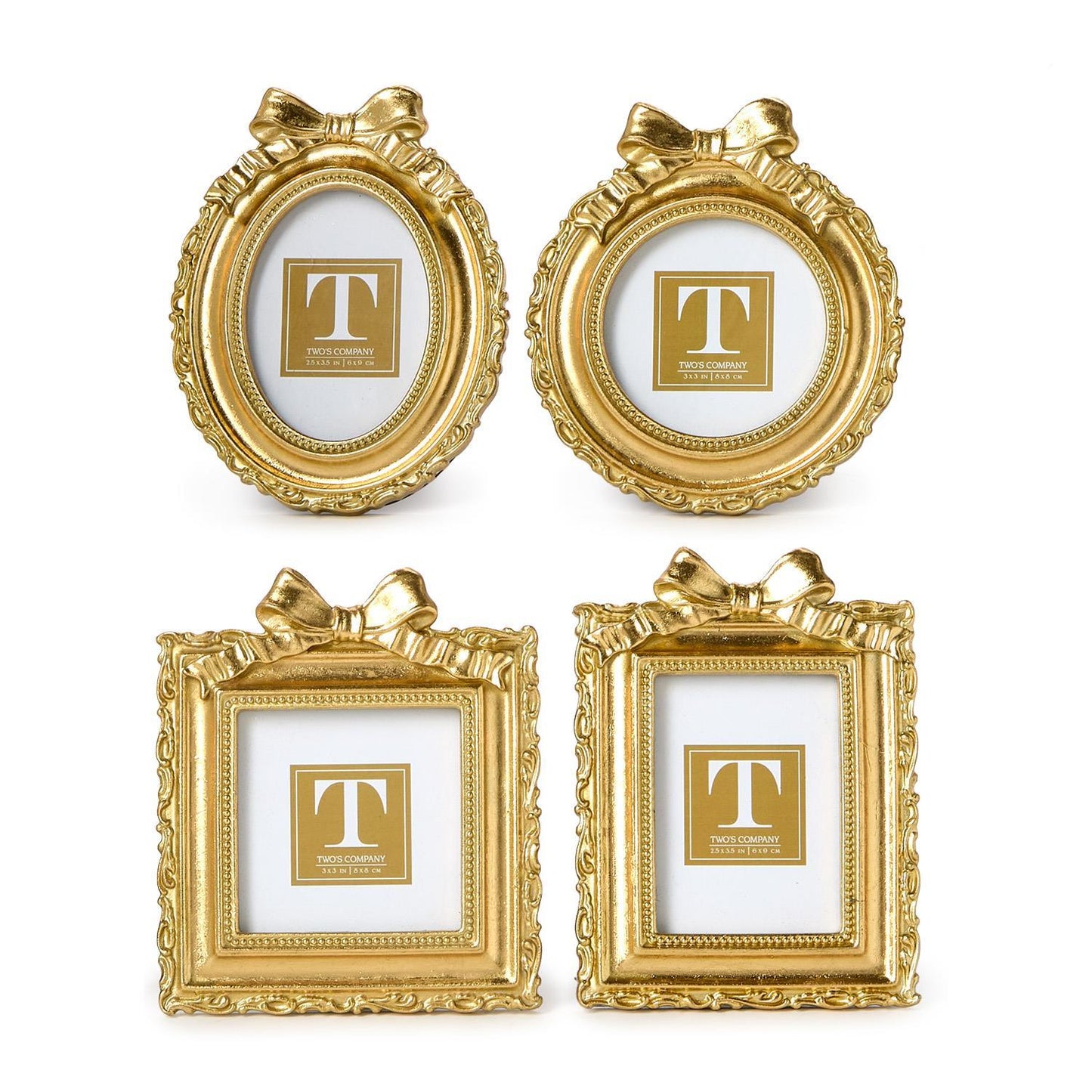 MINI FRAME WITH BOW ACCENT - GOLD