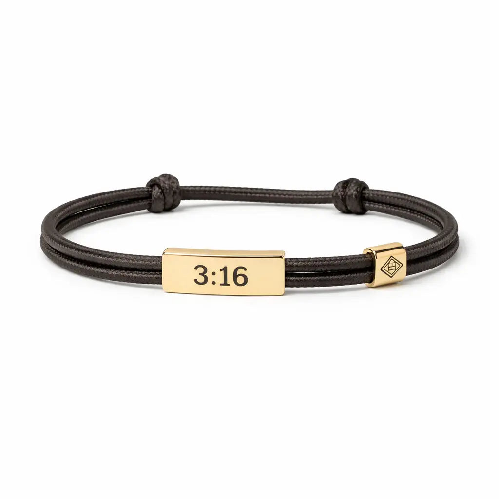 Sentiment Cord Bracelet-John 3:16, You are Loved