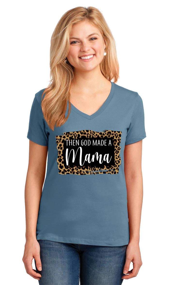 "God Made A Mama" Bella Canvas Front Print Tee