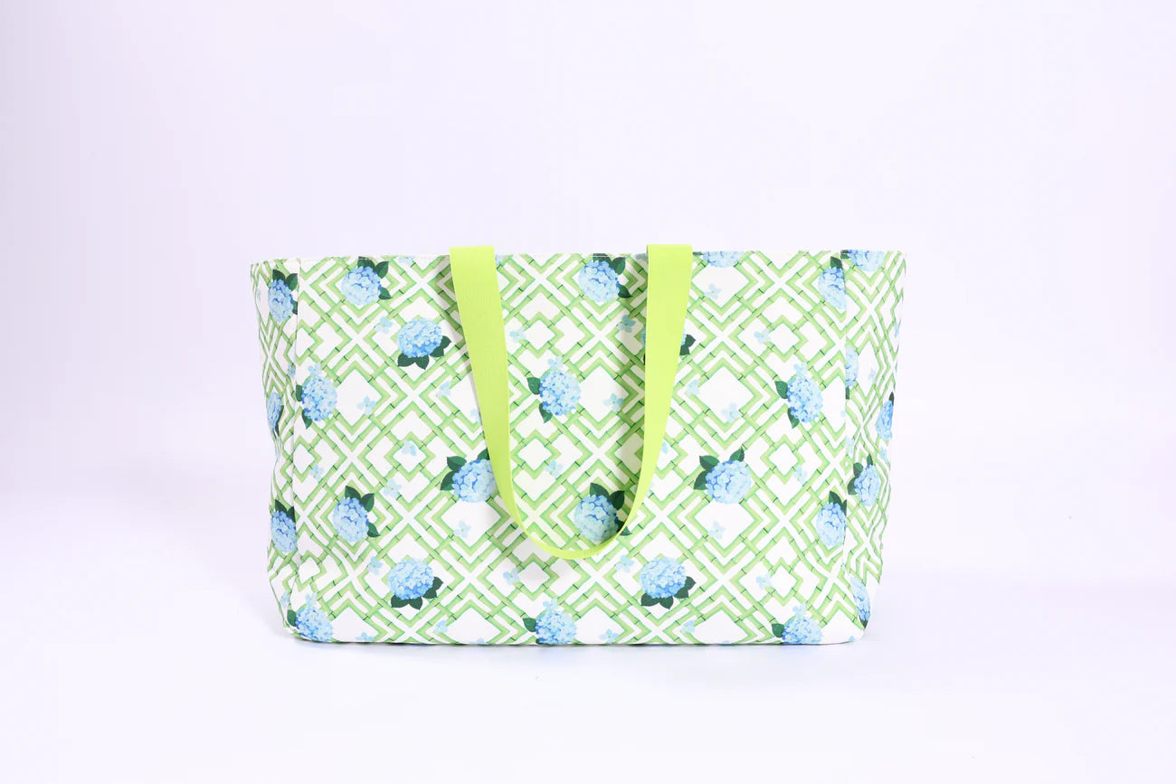 Talia Printed Tote Bag - Hydrangea Bamboo