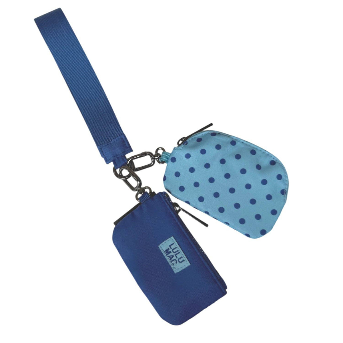 Blue & Navy Dots Wristlet