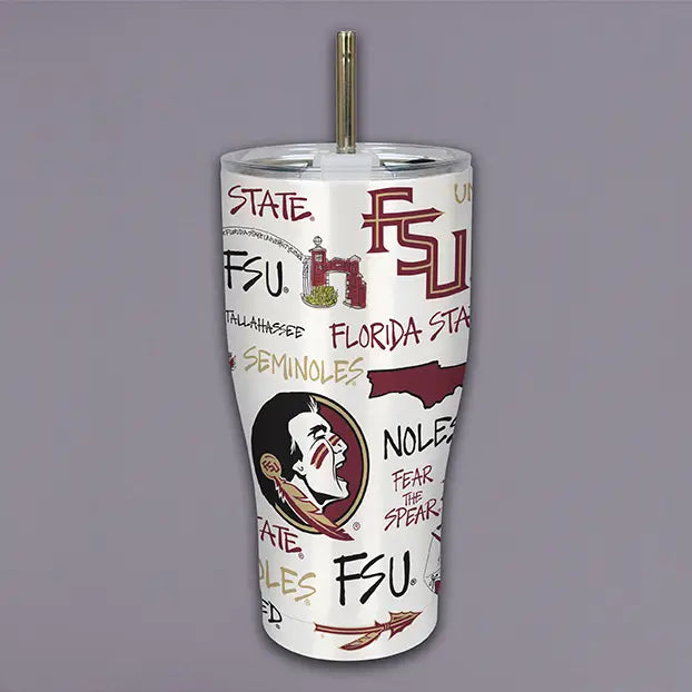 FSU fLORIDA STATE UNIVERISTY ICON METAL TUMBLER