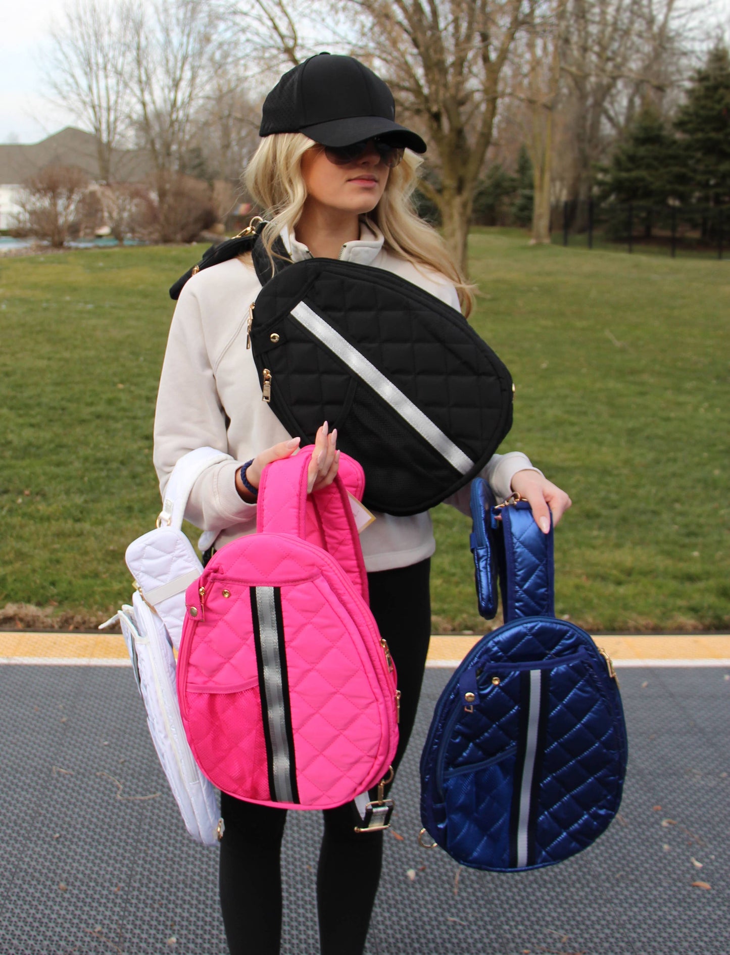 Jillian Pickle Ball Bag Sling Black-Closeout Deal!