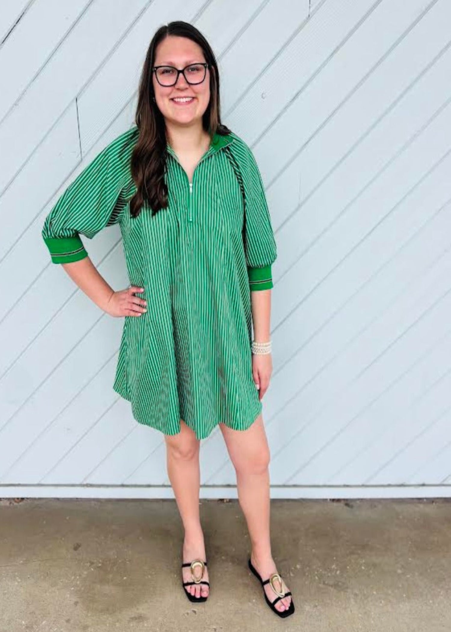 kelly green dress casual JULIE Women's Summer Vacation Bohemian Size:L+ A polished format_Layered