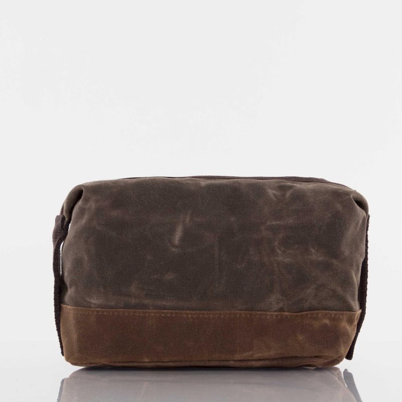 Waxed Dopp Kit-Olive