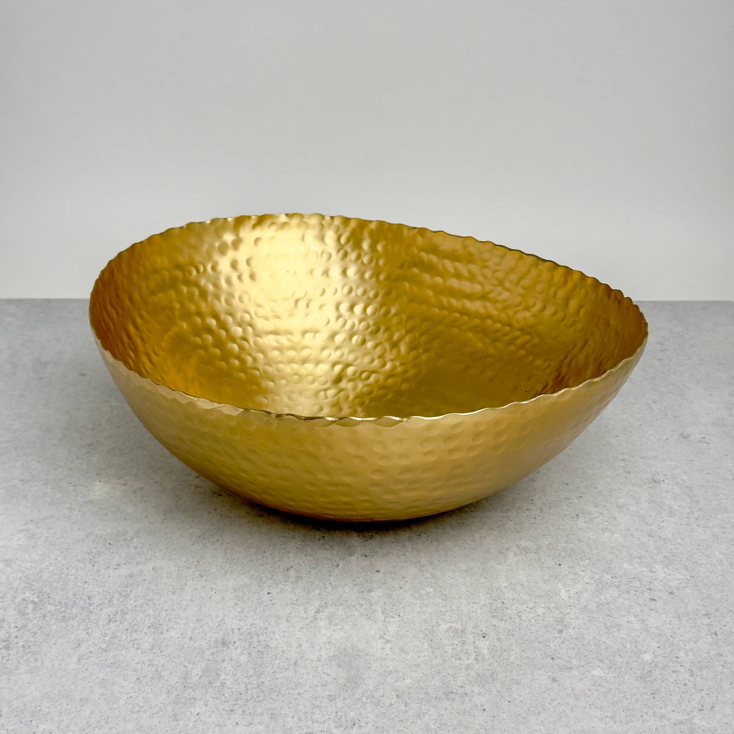 Gold Hammered Oval Bowl