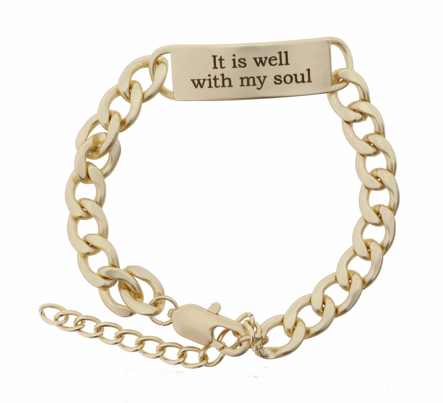 "It is Well with My Soul" Engraved Plate Bracelet