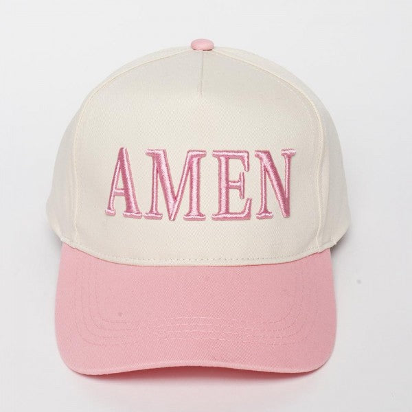 "AMEN" Embroidered Two Tone Baseball Cap