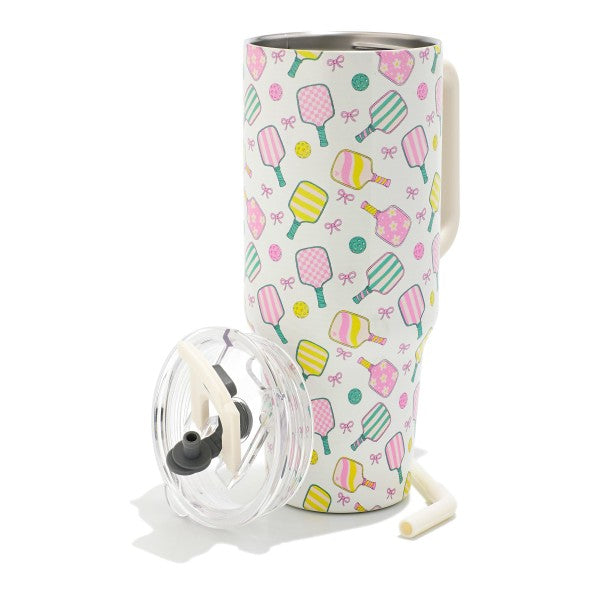 PICKLEBALL RACKET & BOWS TUMBLER