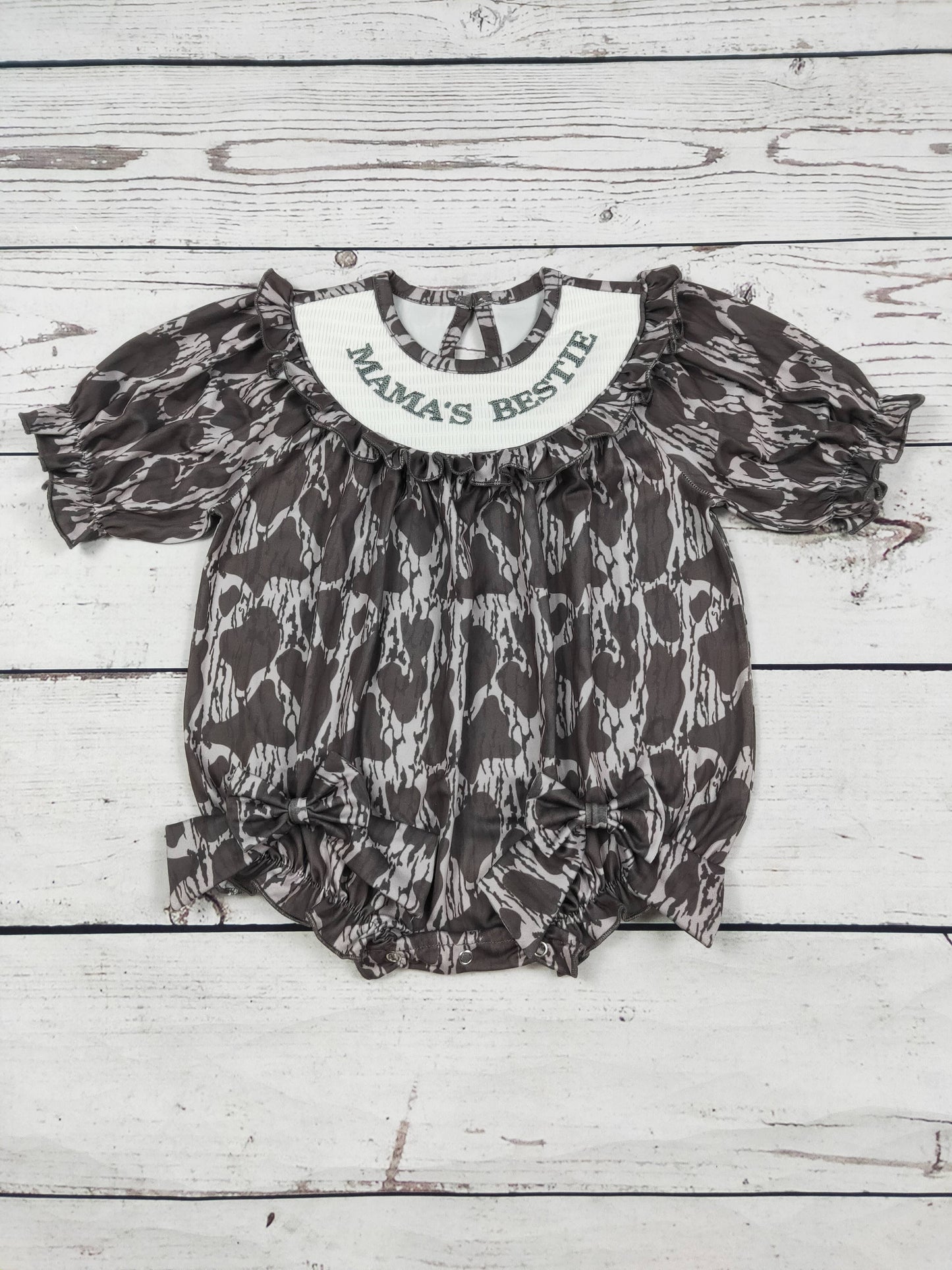 Mama's Bestie Smocked Camouflage Printed Bubble