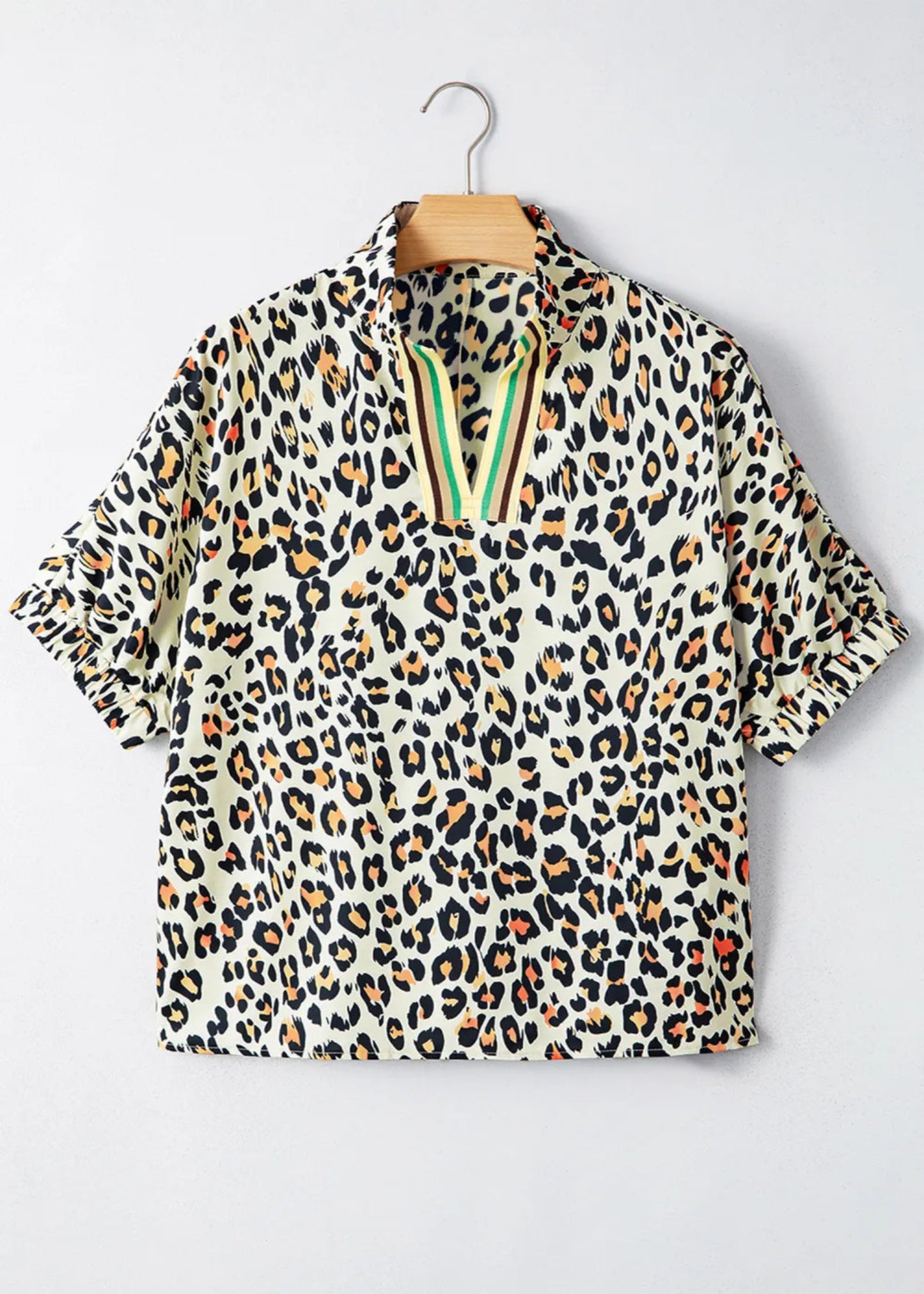 JASMINE TOP - KHAKI LEOPARD