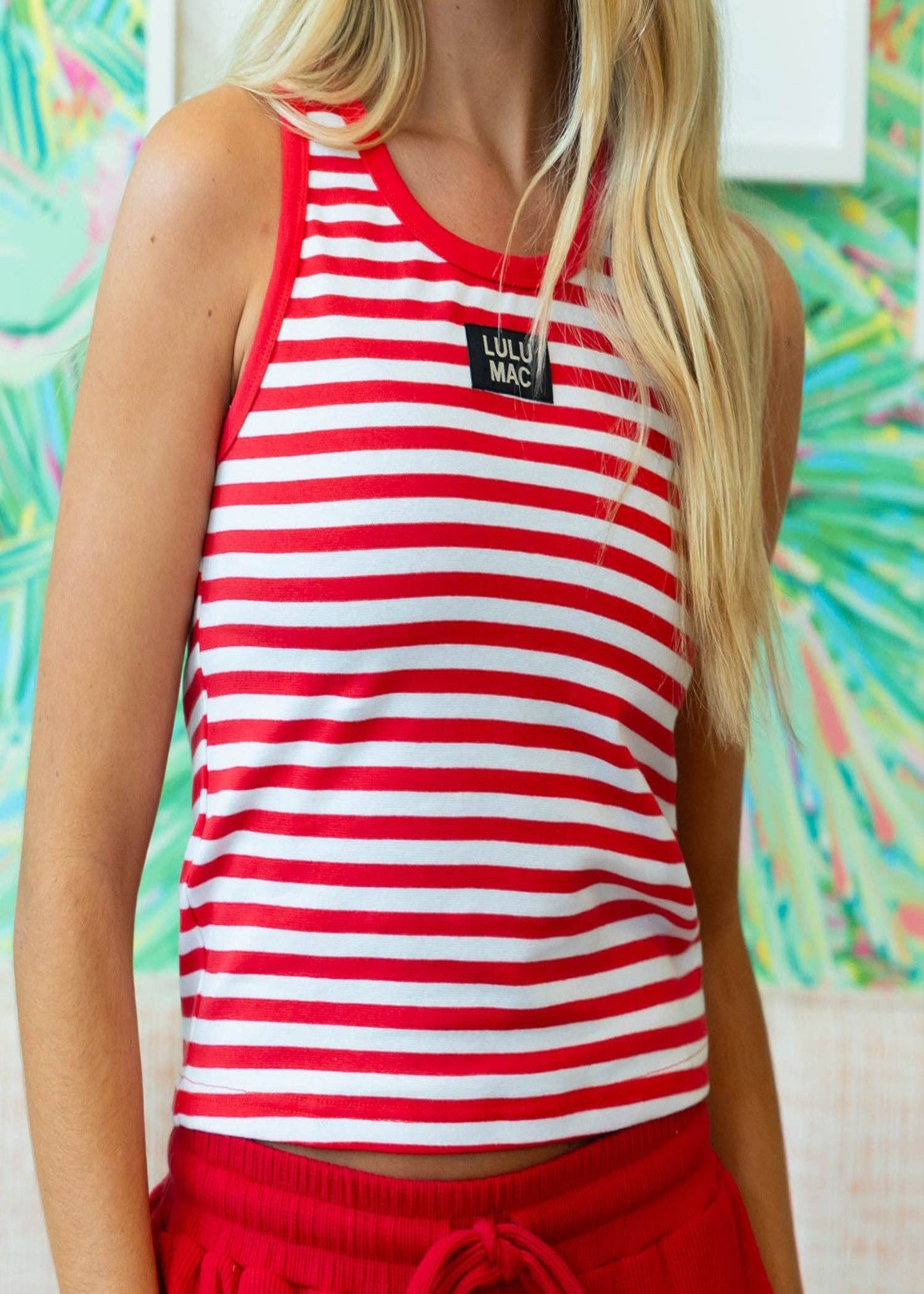 LULU MAC STRIPED TANK TOP - RED