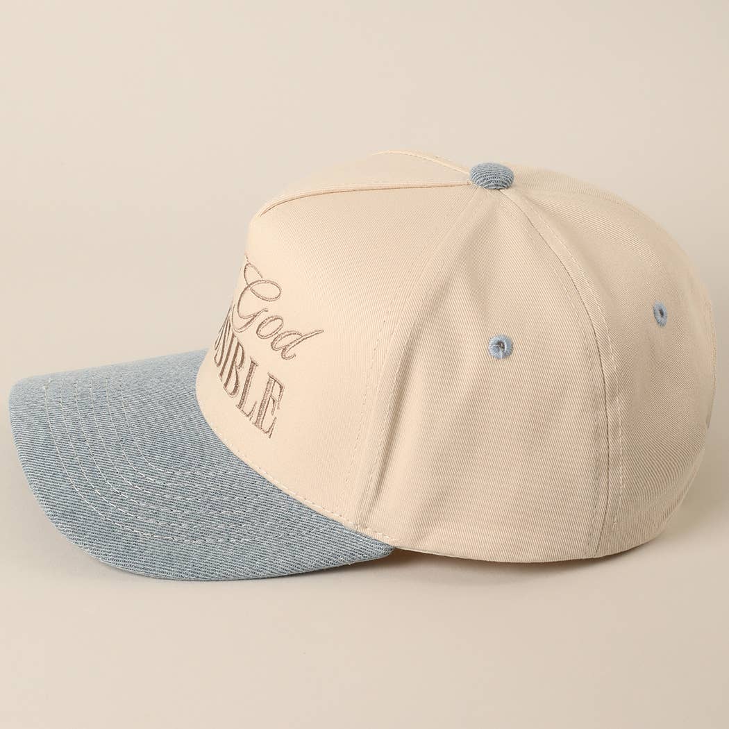 With God All Possible Embroidery Baseball Cap