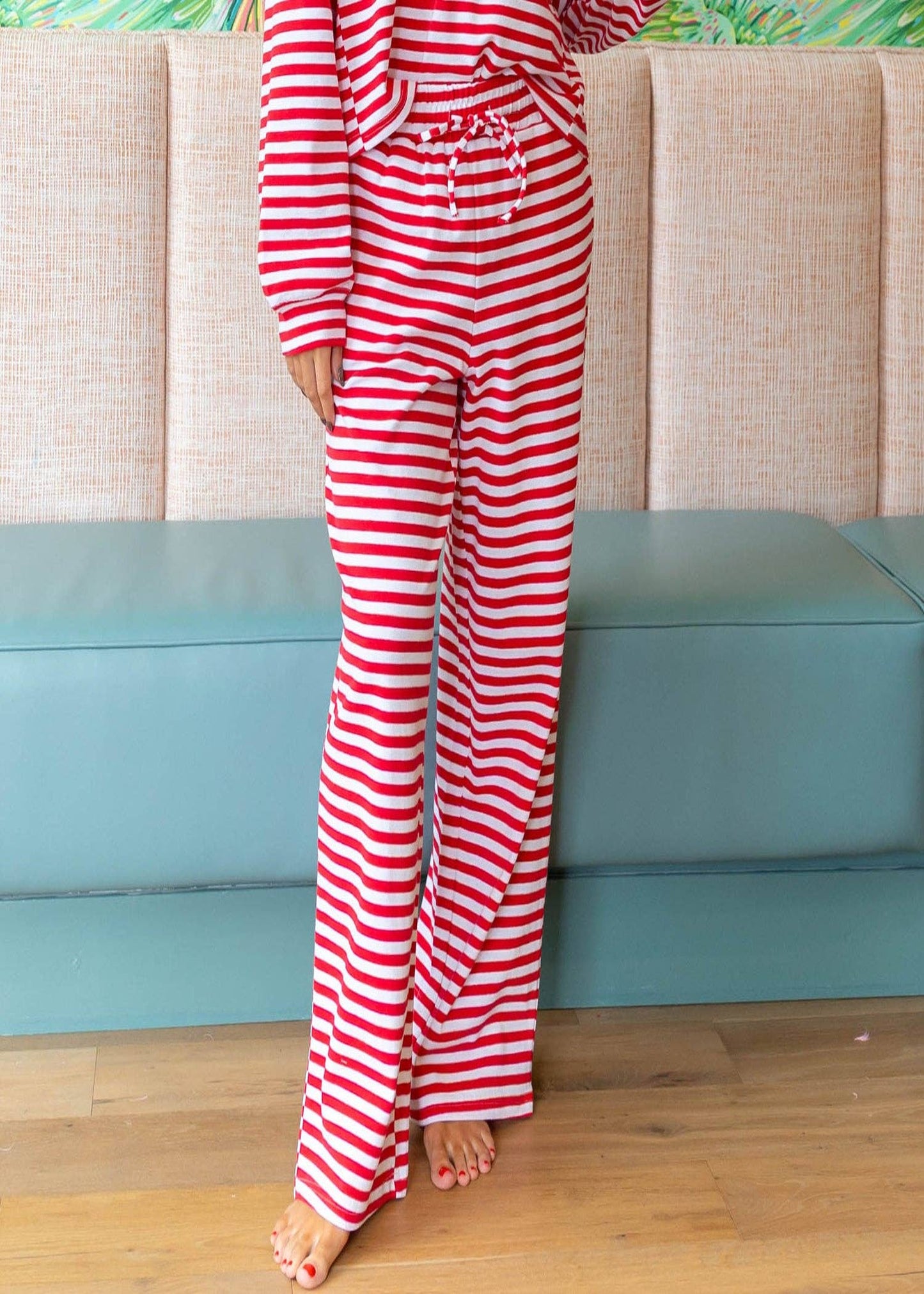 LULU MAC STRIPE PANTS - RED