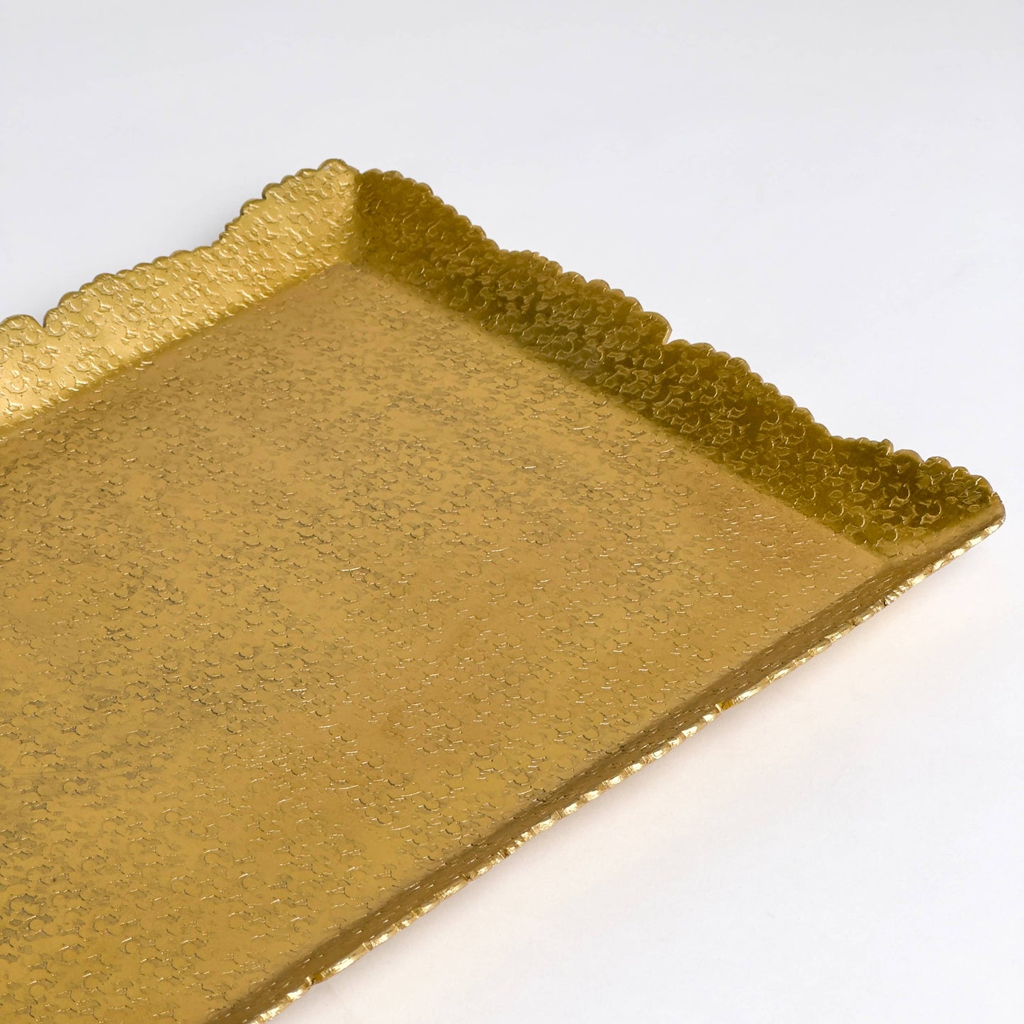 Small Rectangle Gold Aluminum Hammered Cutting Tray