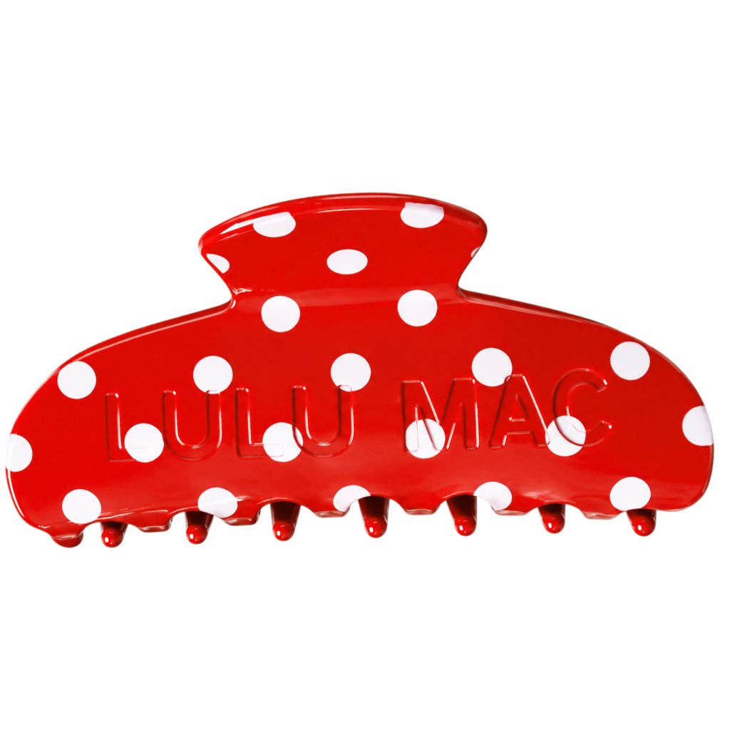 LULU MAC HAIR CLIPS Red/White Dot