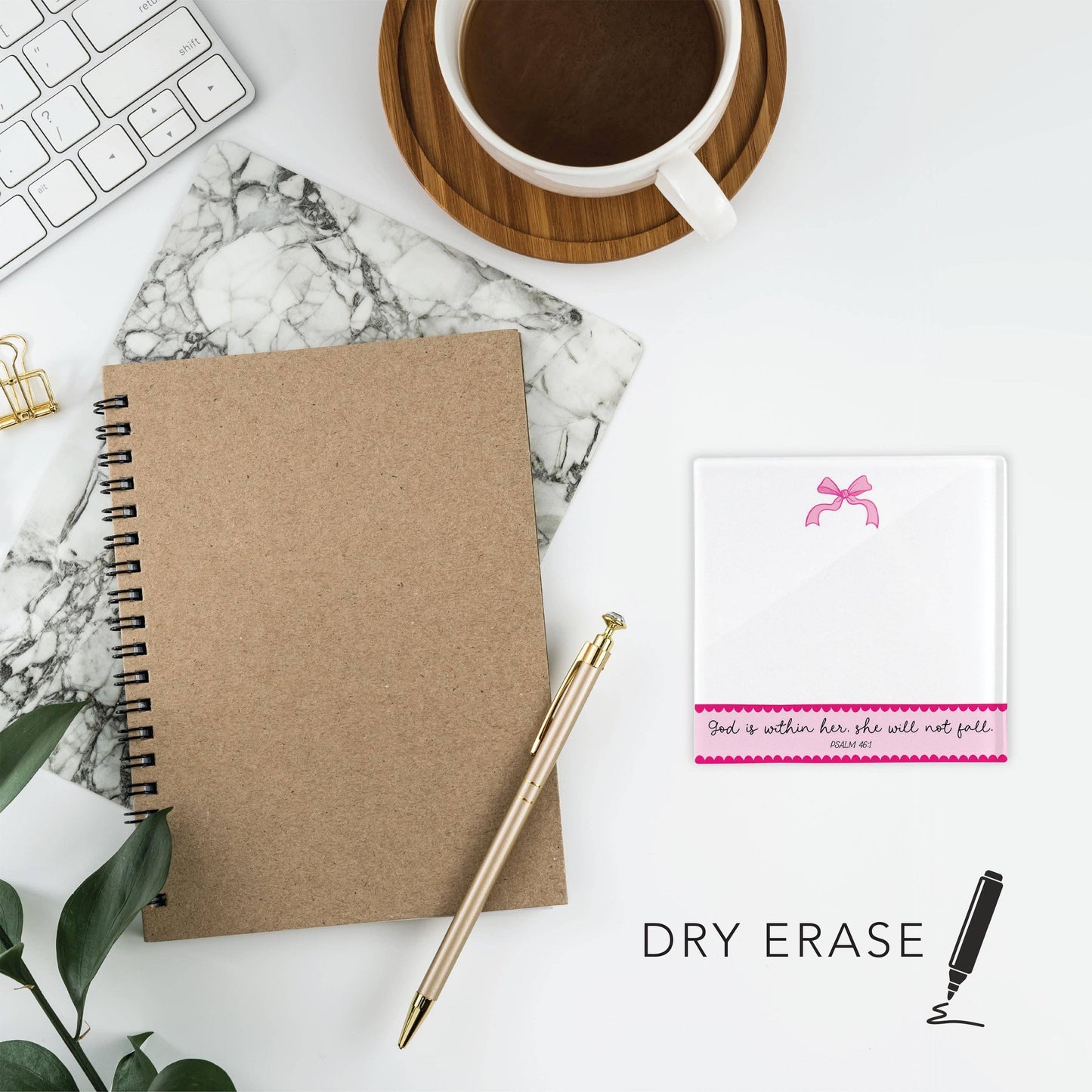 Stocking Stuffer,Pink Bows God Is Within Her Dry Erase Notes