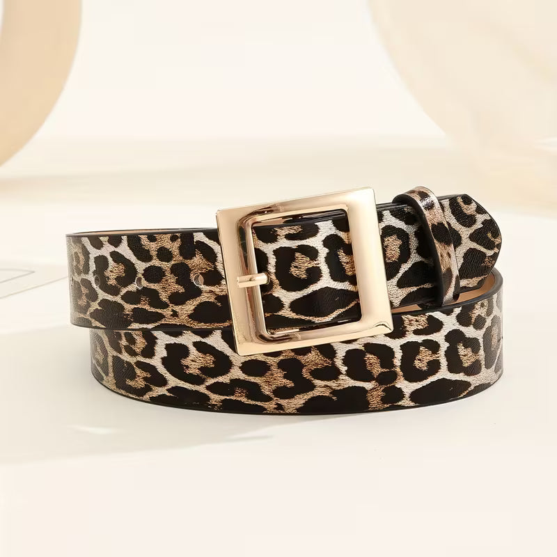 LEOPARD PRINT WIDE BELT - SIZE LARGE