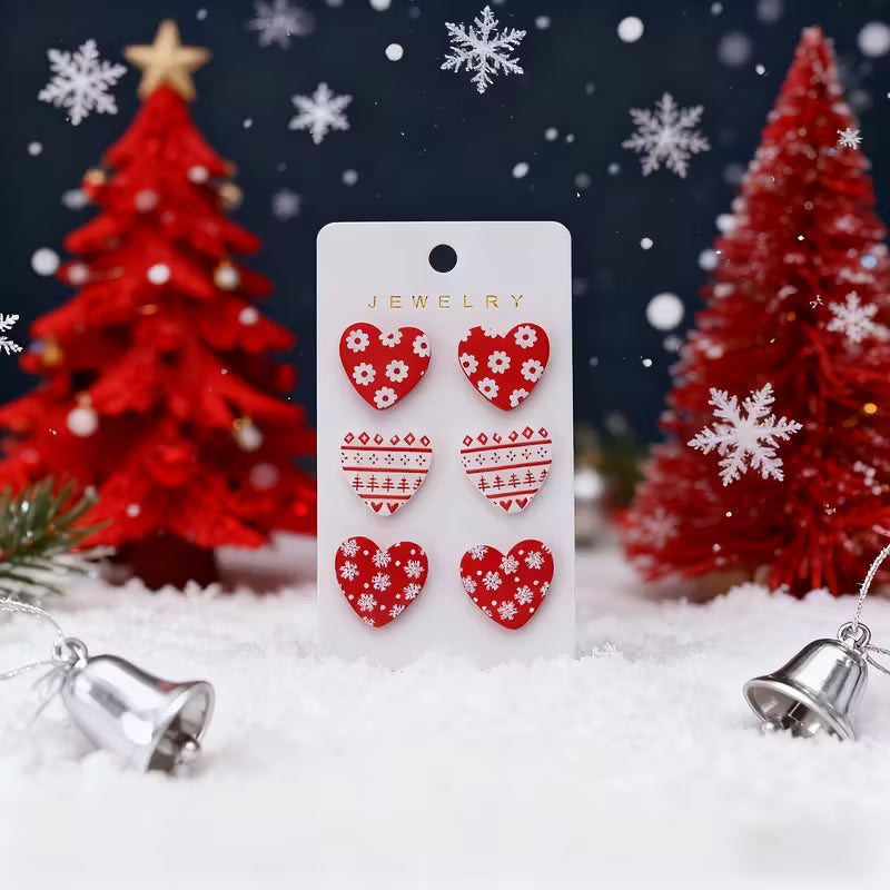 CUTE CHRISTMAS WHITE SNOWFLAKE HEARTS