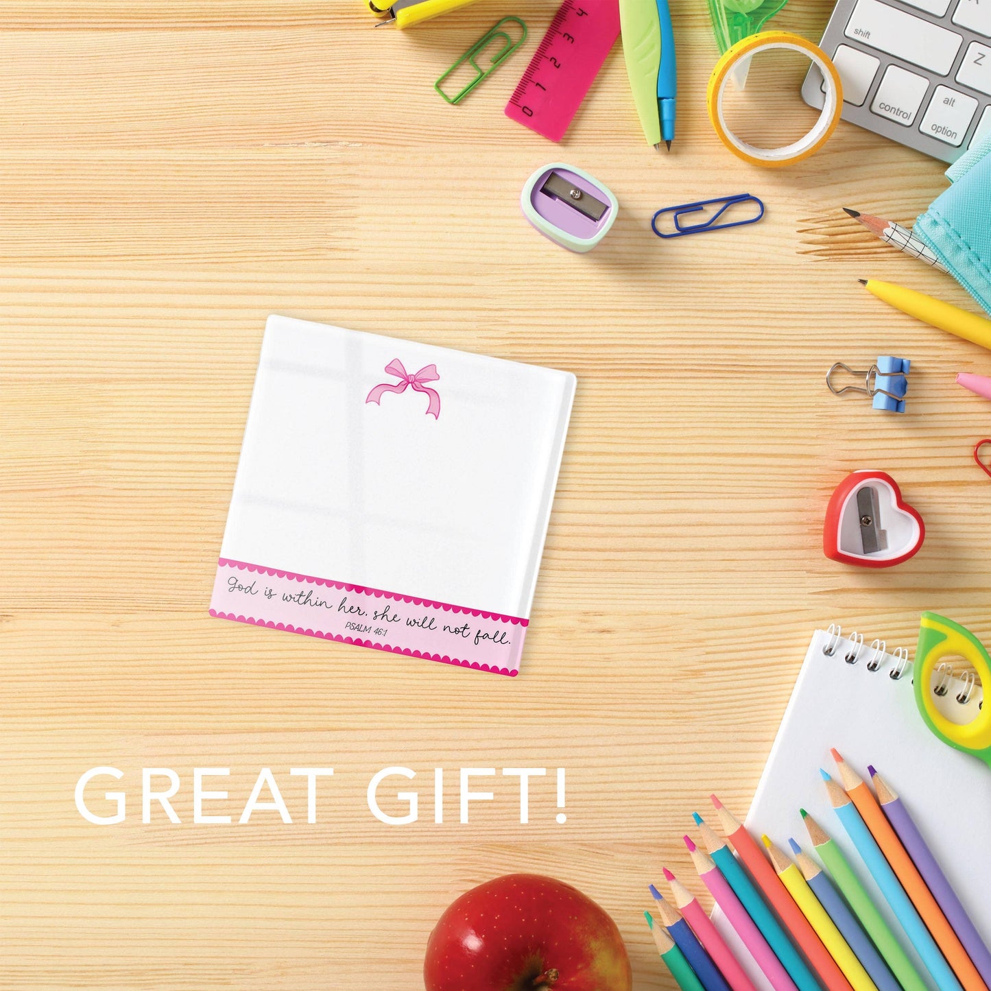 Stocking Stuffer,Pink Bows God Is Within Her Dry Erase Notes