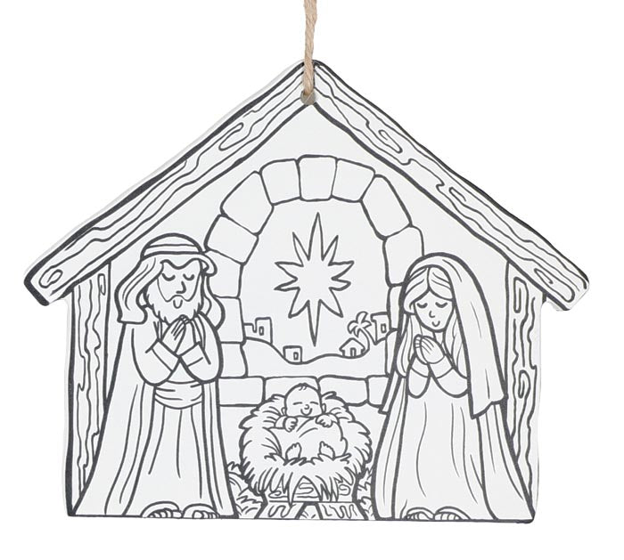 COLOR ME HOLY FAMILY-ORNAMENT