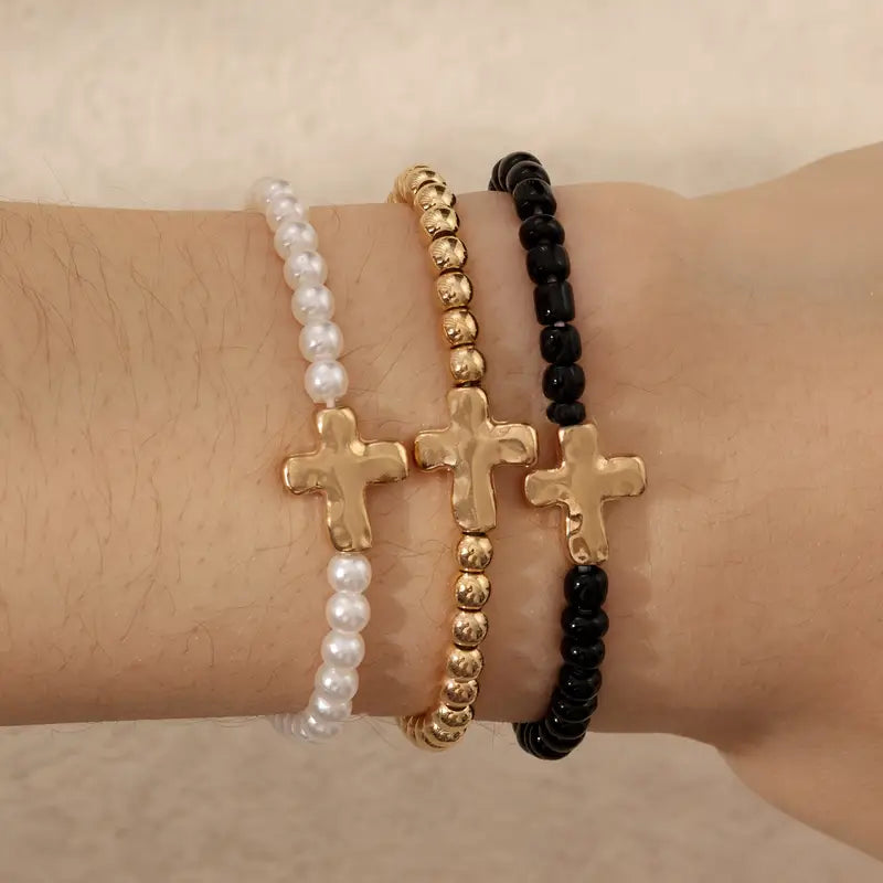 3pcs Simple Love Cross Bracelets