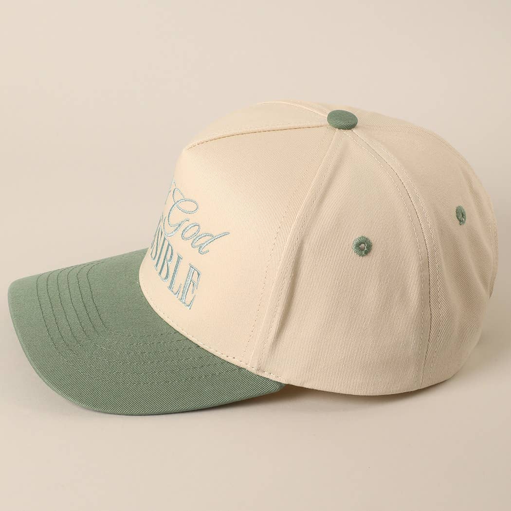 With God All Possible Embroidery Baseball Cap