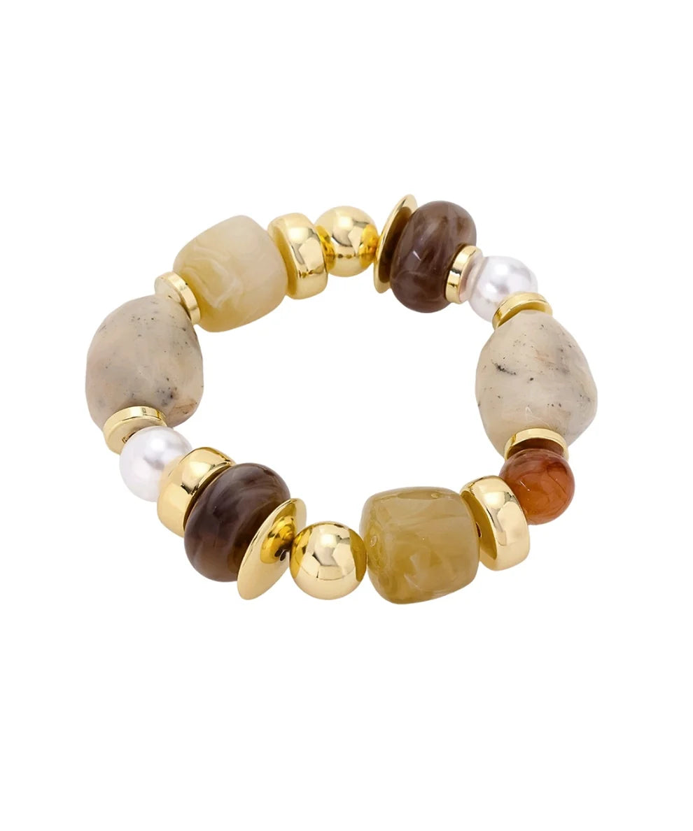 Marbled Nugget Bead Bracelet