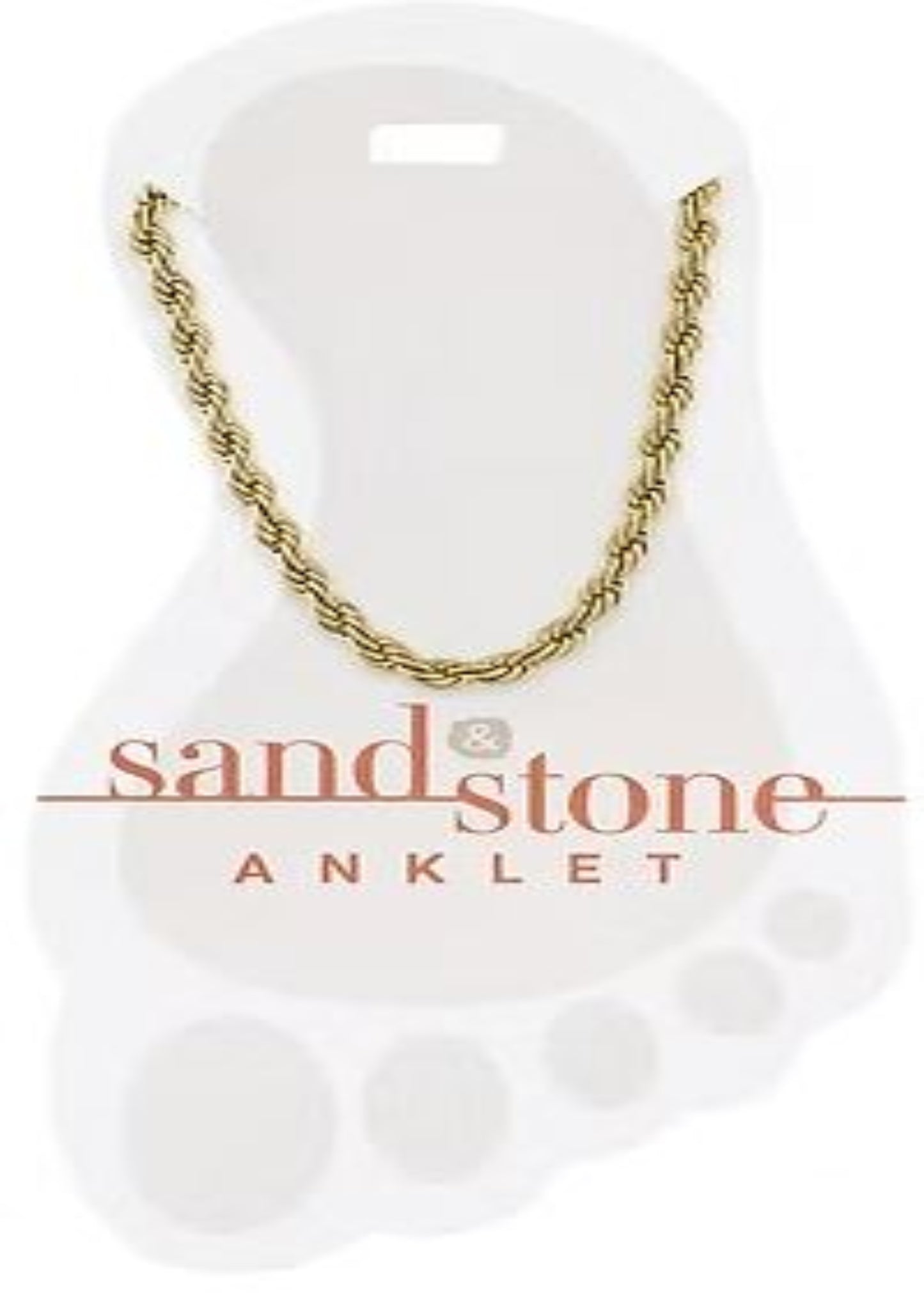 GOLD ROPE CHAIN SAND & STONE ANKLET