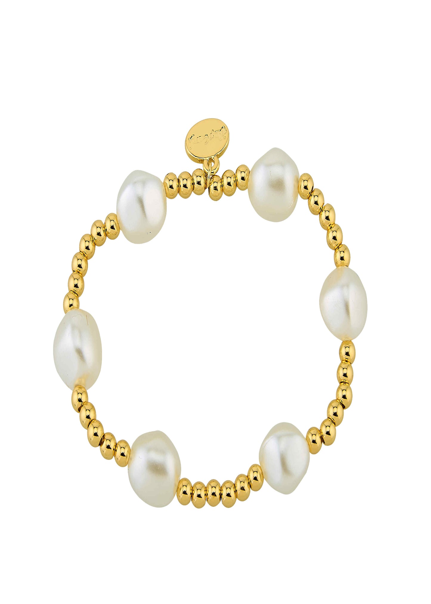 BAROQUE FAUX PEARL 4MM H20 RESISTANT GOLD BALLS B2431