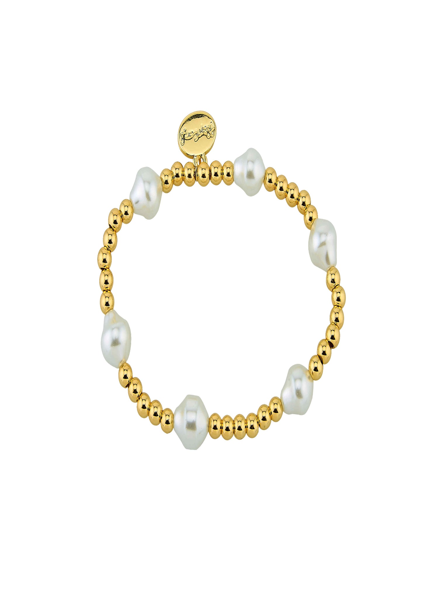 BAROQUE GLASS PEARL 4MM H20 RESISTANT GOLD BALLS